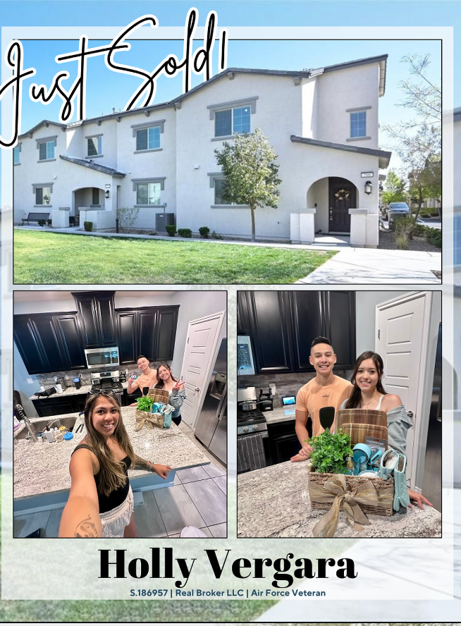 Holly with a client on closing day